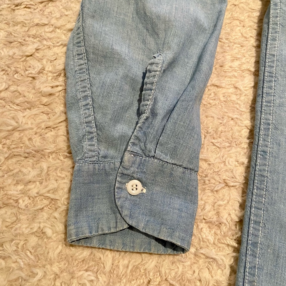 Vintage Men’s 40s 50s Prison Chambray Shirt Jail Workwear Denim Jeans Jacket - Picture 4 of 8